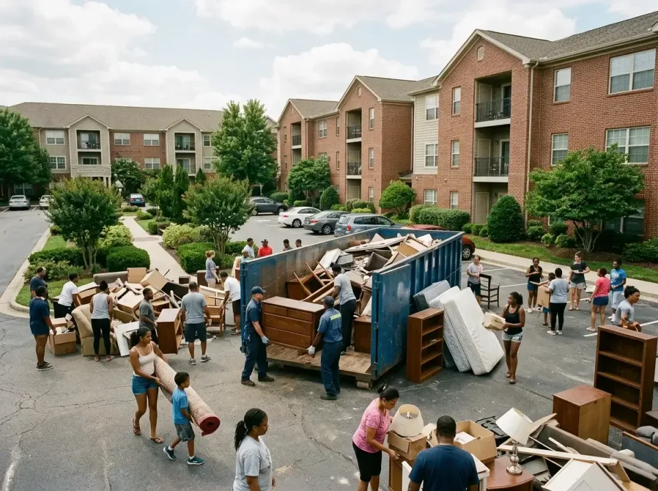 apartment-complex-community-cl-004 — detailed close-up, Cheapest Dumpster Rentals in United States