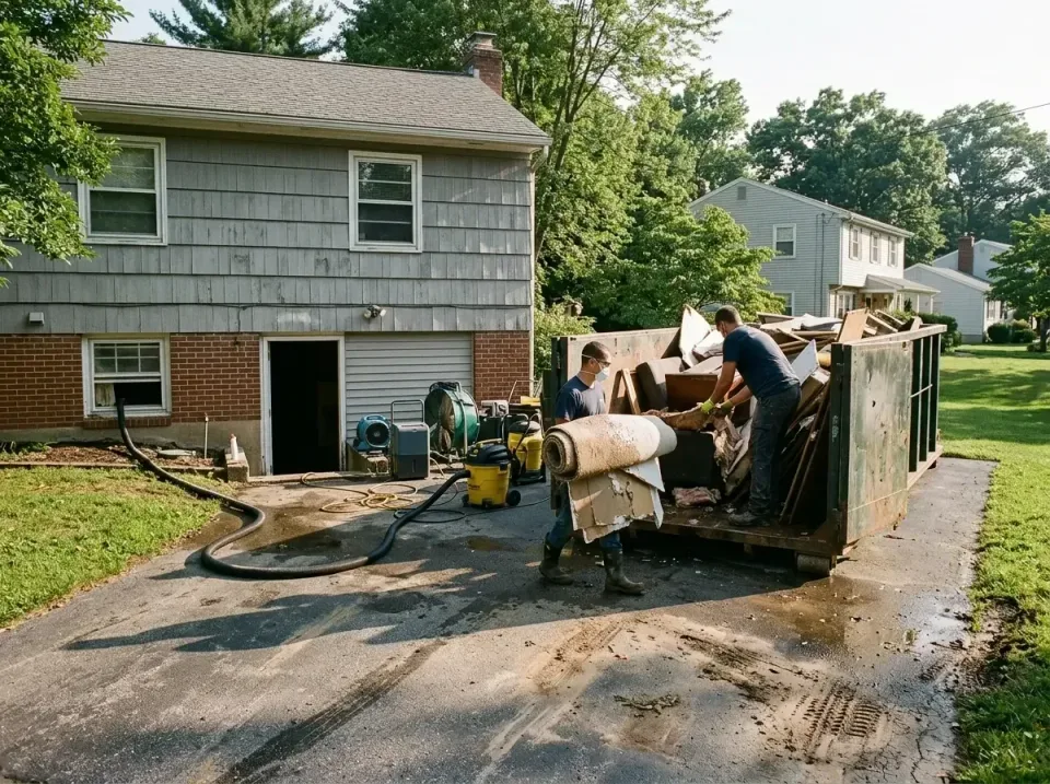basement-flood-damage-cleanup-006 — before and after result, Cheapest Dumpster Rentals in United States